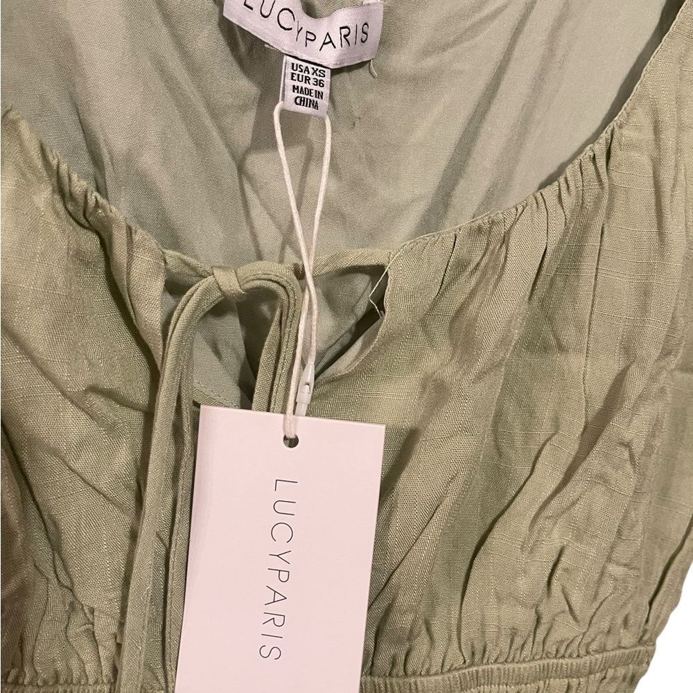 Lucy Paris Light Green Crop Top NWT - Picture 3 of 4